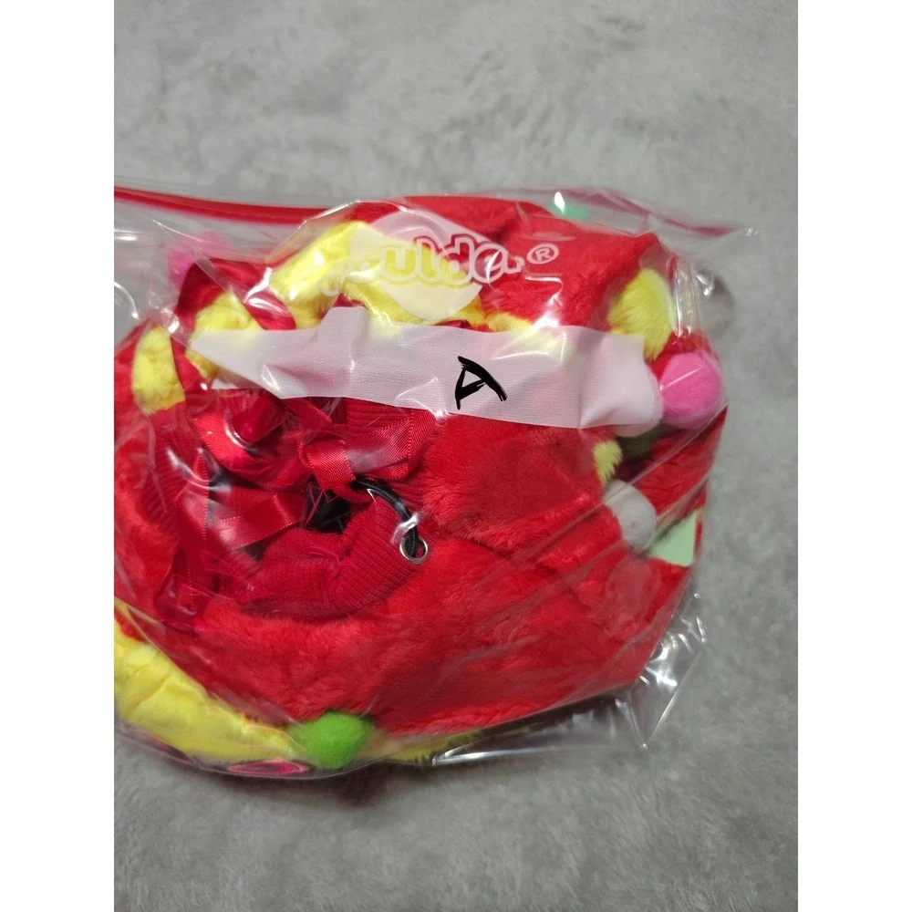 Kuoser Dog Costume‎ L Red Christmas Shawl And Hat Holiday Fun Soft Comfort